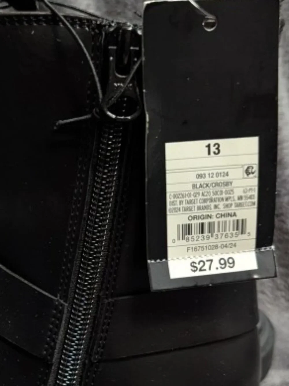 NWT Art Class Kids' Crosby Harness Moto Boots Black Size 13
